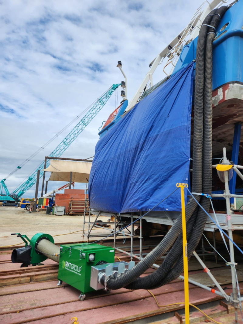 Carousel 4 - Powerful fume extraction and filtration kit at a Shipyard during repair works