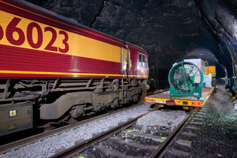Carousel 5 - RVT Group high-power axial fan being transported inside a tunnel to provide workers_