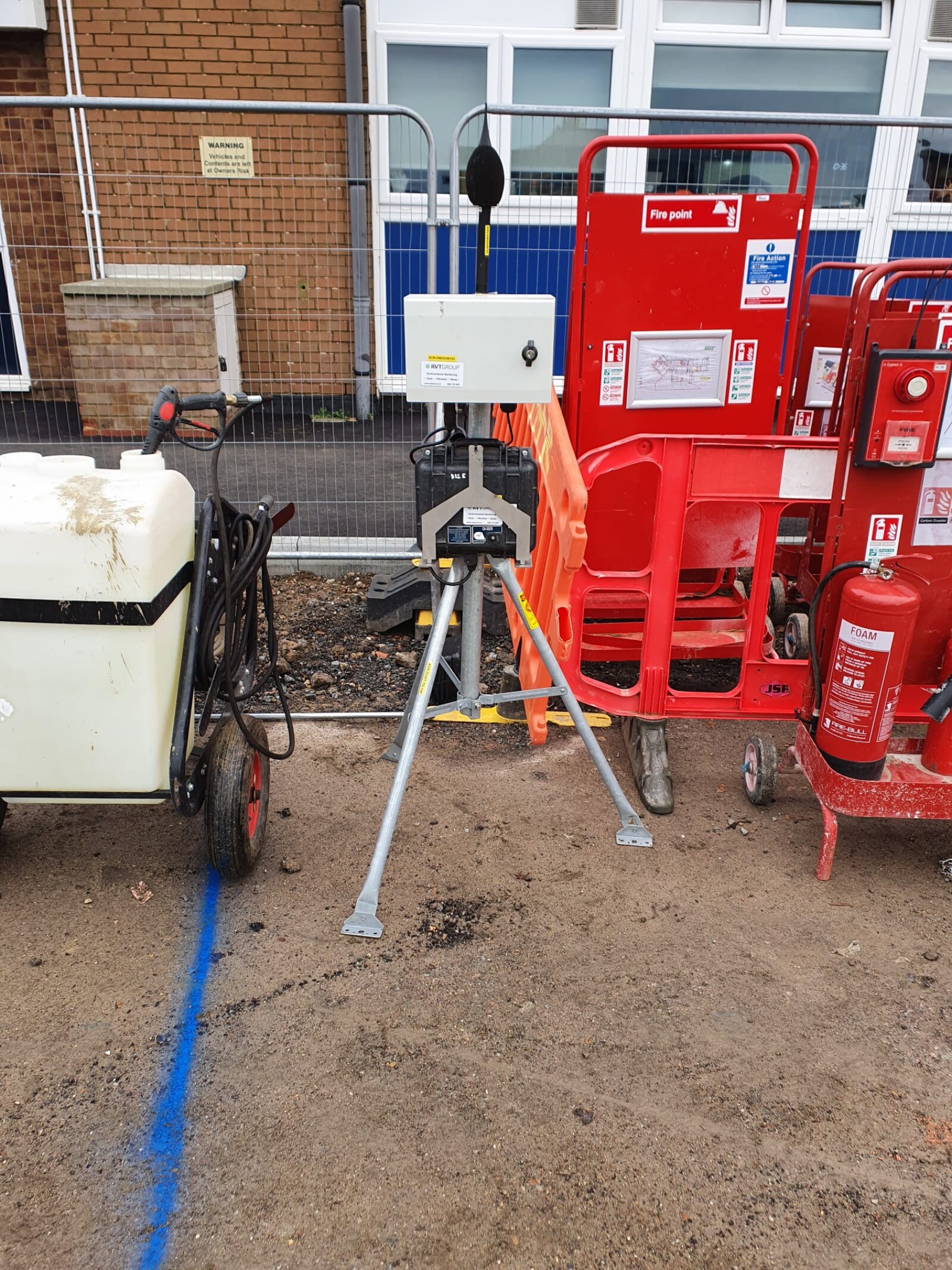 Monitex Area noise monitor outside a school building