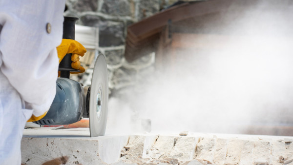 cutting granite