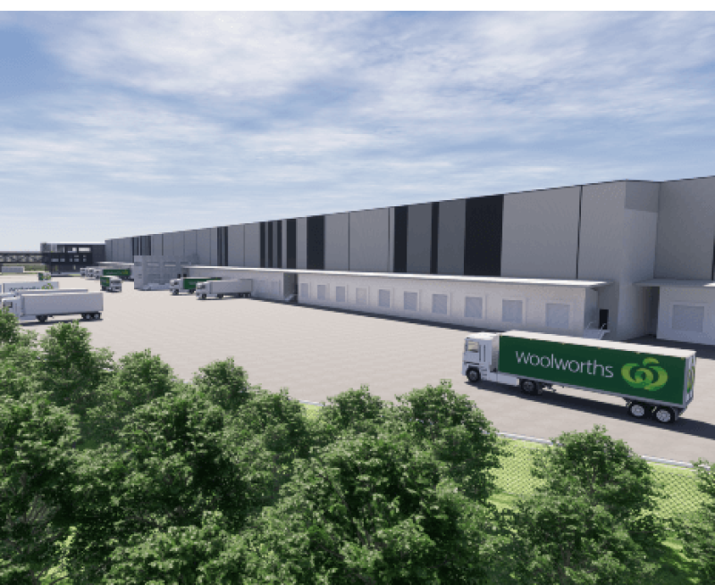Artist's impression of a Woolworths distribution centre